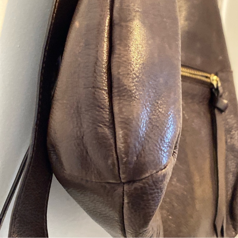 Foley + Corinna Mid City Tote Dark Brown Leather Shoulder Bag - Picture 12 of 14